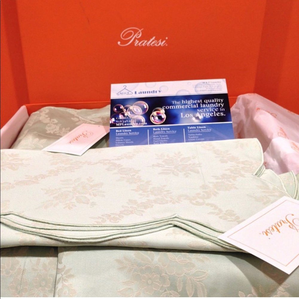 Pratesi Light Green Cal King Sheet Set